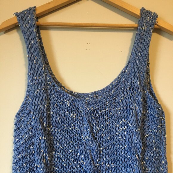 OAK Handmade Periwinkle Blue Sleeveless Cable Knit Top - Picture 4 of 12